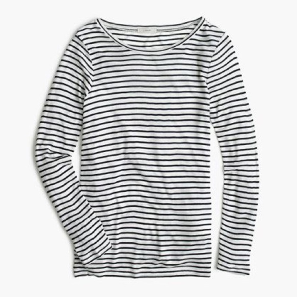 J.Crew drapes long sleeve striped t shirt black